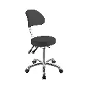 Taburete redondo y plano con respaldo Mod. COMFORT Weelko gris.webp