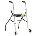 Andador acero pintado plegable con ruedas y asiento