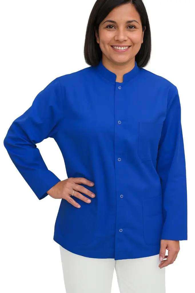 Camisa abotonada manga larga Marino