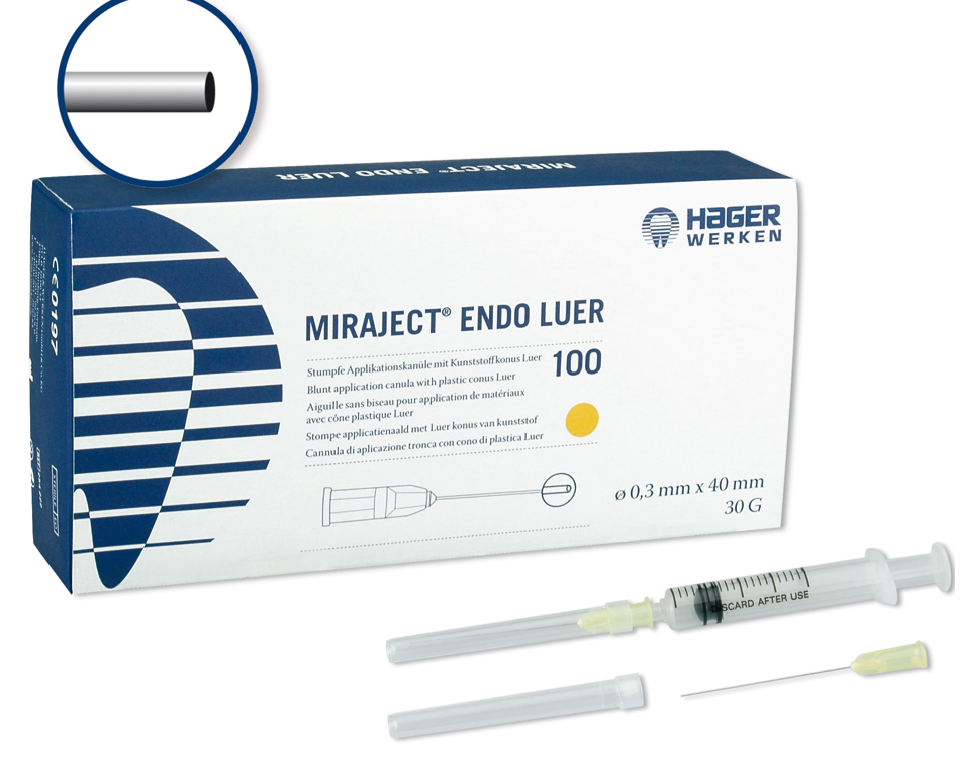 Agujas Miraject Endo-Luer 25G  0,5mm x 40mm 100u HAGER & WERKEN