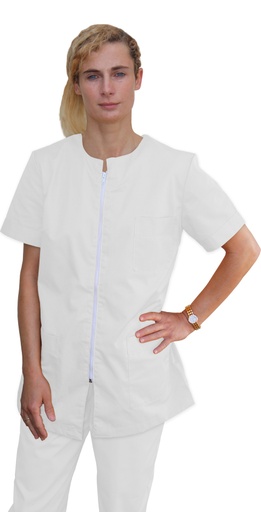 [13825] Camisa con cremallera Blanco