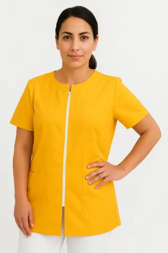 [13826] Camisa con cremallera Mostaza