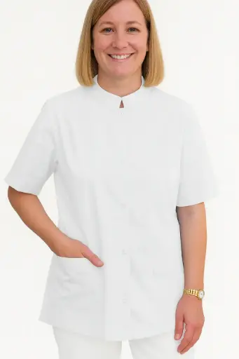 [13831] Camisa abotonada manga corta Blanco