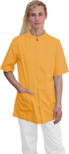 [13832] Camisa abotonada manga corta Mostaza
