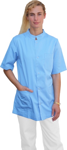[13834] Camisa abotonada manga corta Azul