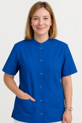 [13835] Camisa abotonada manga corta Marino