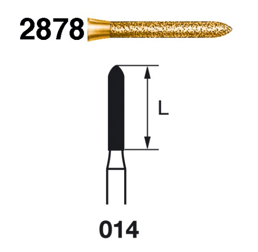 [2878.314.014] Fresa diamante turbina Fig.2878314 cal.014 S2000 - Komet 5u