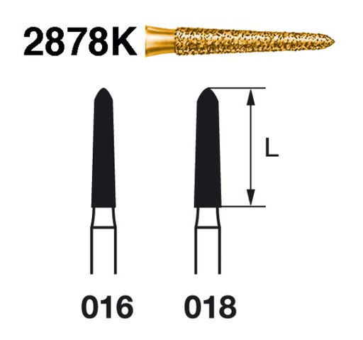 [16184] Fresa diamante turbina Fig.2878K314 S2000 - Komet 5u