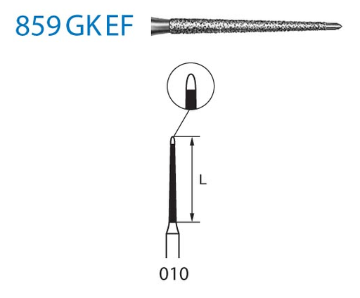 [859GKEF.314.010] Fresa diamante turbina Fig.859GKEF314 cal.010 - Komet 5u