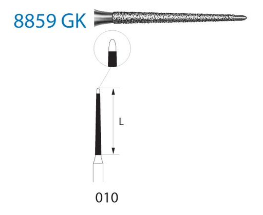 [8859GK.314.010] Fresa diamante turbina Fig.8859GK314 cal.010 - Komet 5u