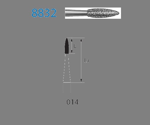 [8832.204.014] Fresa diamante contra-ángulo Fig.8832204 cal.014 - Komet 5u