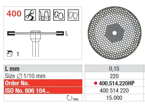 [400.514.220HP] Disco Diamantado SuperFlex Fig. 400 HP 1u Edenta
