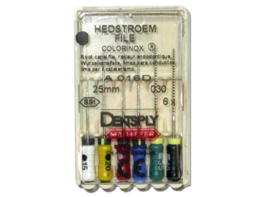 [1700] Limas Hedstroem 21 mm Colorinox 6u Dentsply Sirona
