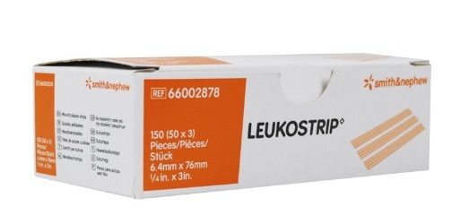 [66002878] Sutura Cutánea Leukostrip 6,4x76mm 150u Smith&Nephew