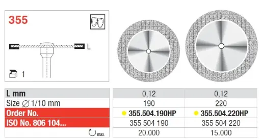 [355.504.220HP] Disco Diamantado SuperFlex Fig. 355 HP 1u Edenta