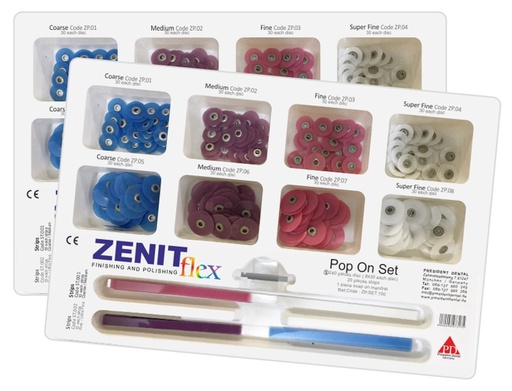 [PRD.01.ZP.SET.100] Kit discos de pulido para composite Zenit Flex Pop On( 240 discos + mandril + 20 strips )
