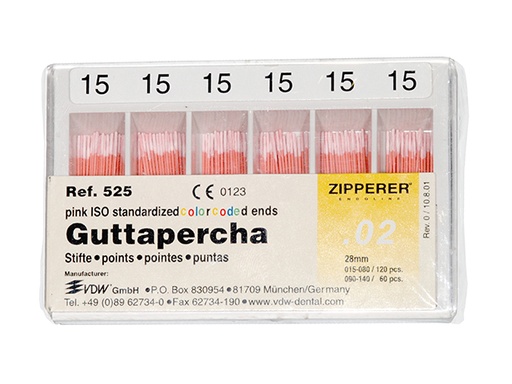 [4290] Puntas de Gutta-Percha ISO VDW-ZIPPERER 120u