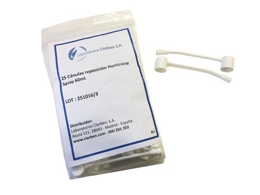 [9134001] Cánulas reposición Hurricaine spray 25u