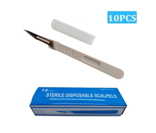 [889] Bisturí desechable con protector 10u