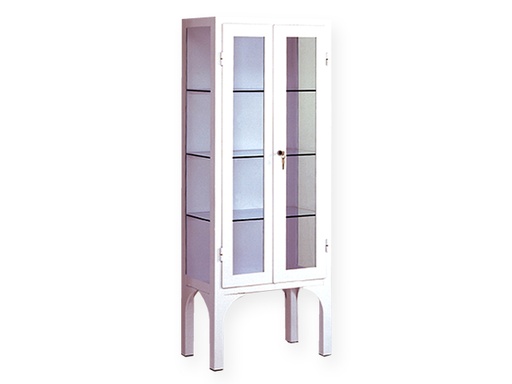 [1304] Vitrina clínica pie 3 estantes + 2 puertas 60x30x140cm